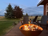 Fire pit on back porch.