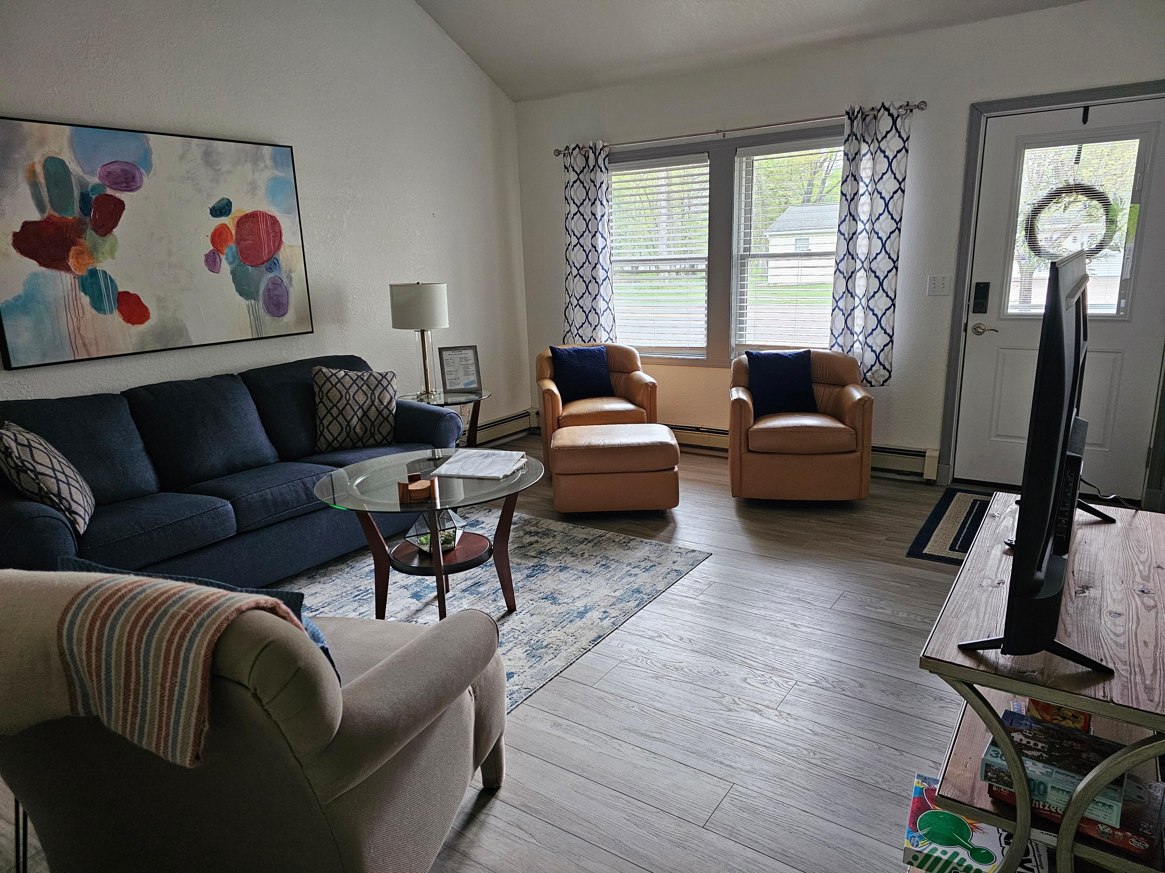Living room and front door entry
