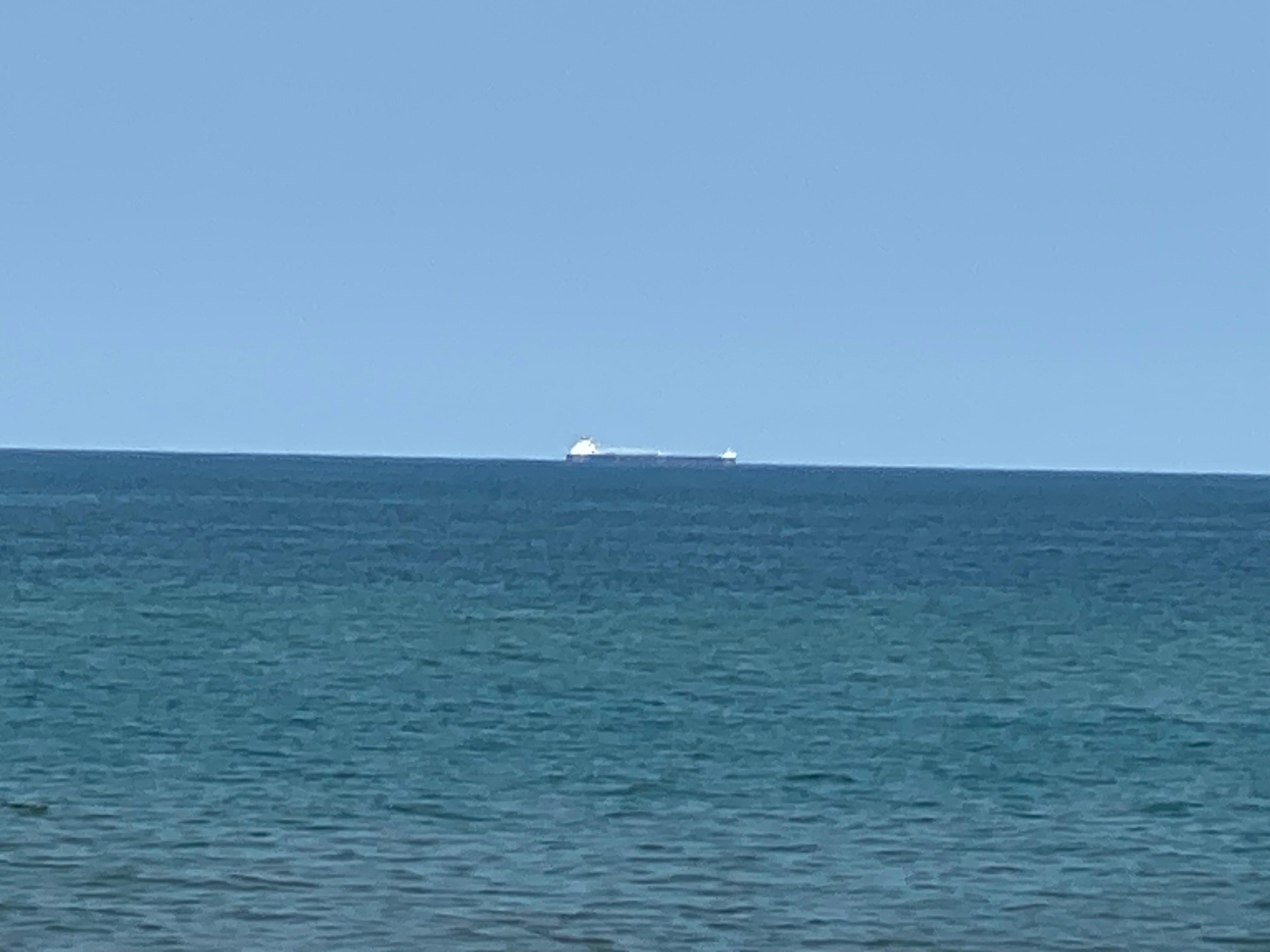 A freighter far off!