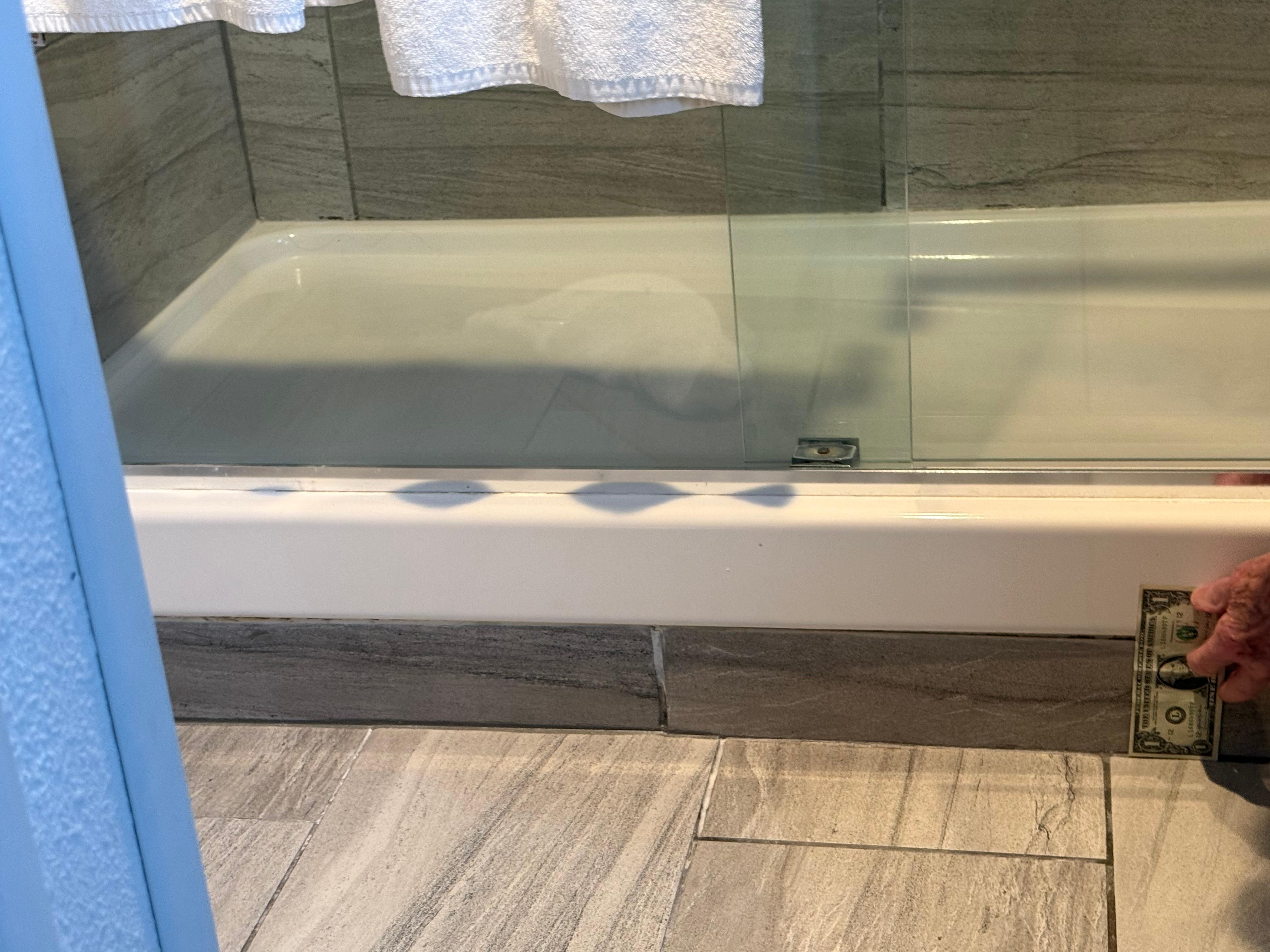 No grab bar outside of shower