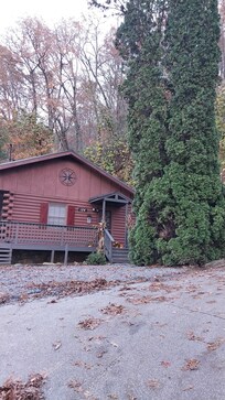 Sideview when you pull up to the cabin.