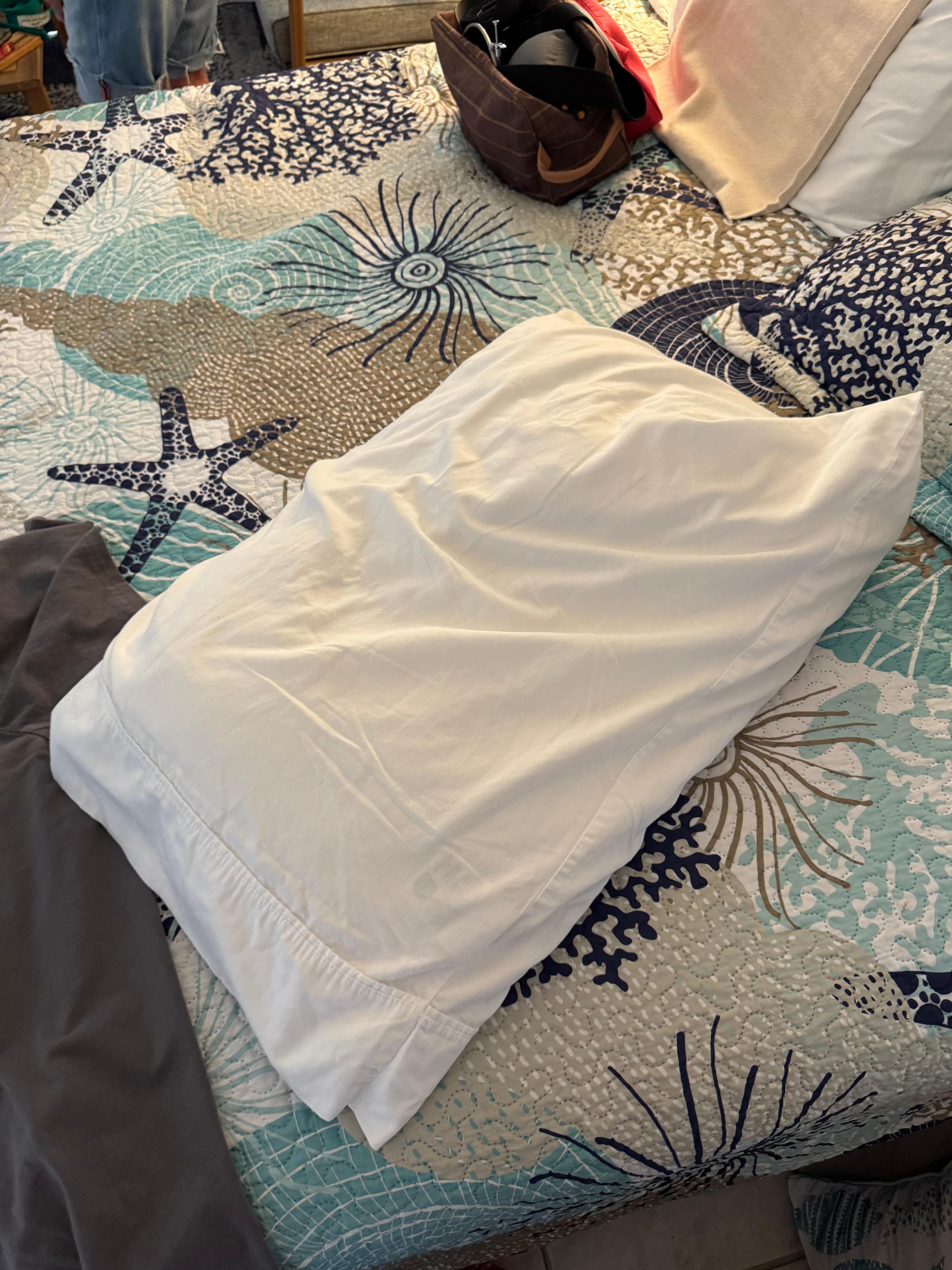 Blood stained worn pillow