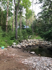 Creekside, looking up at cabin