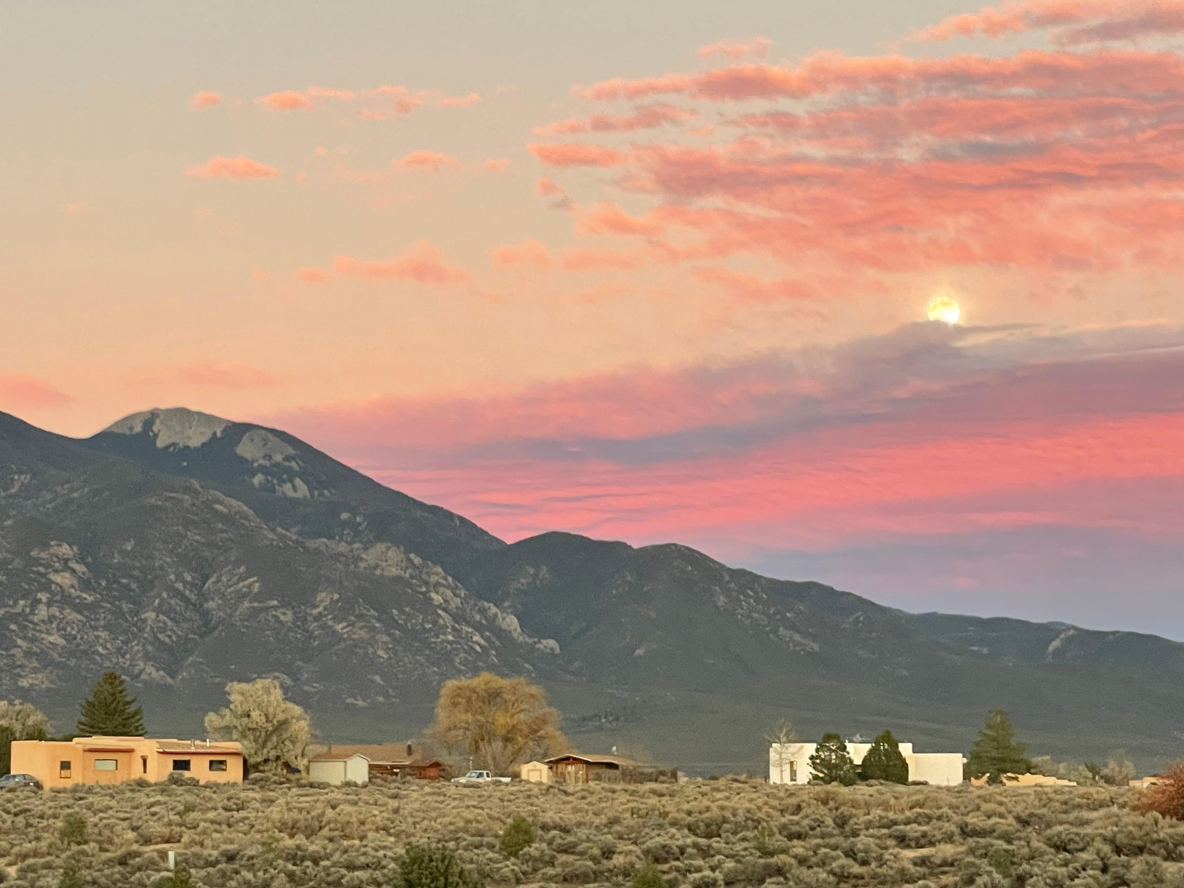 Moonrise at Sunset from backyard