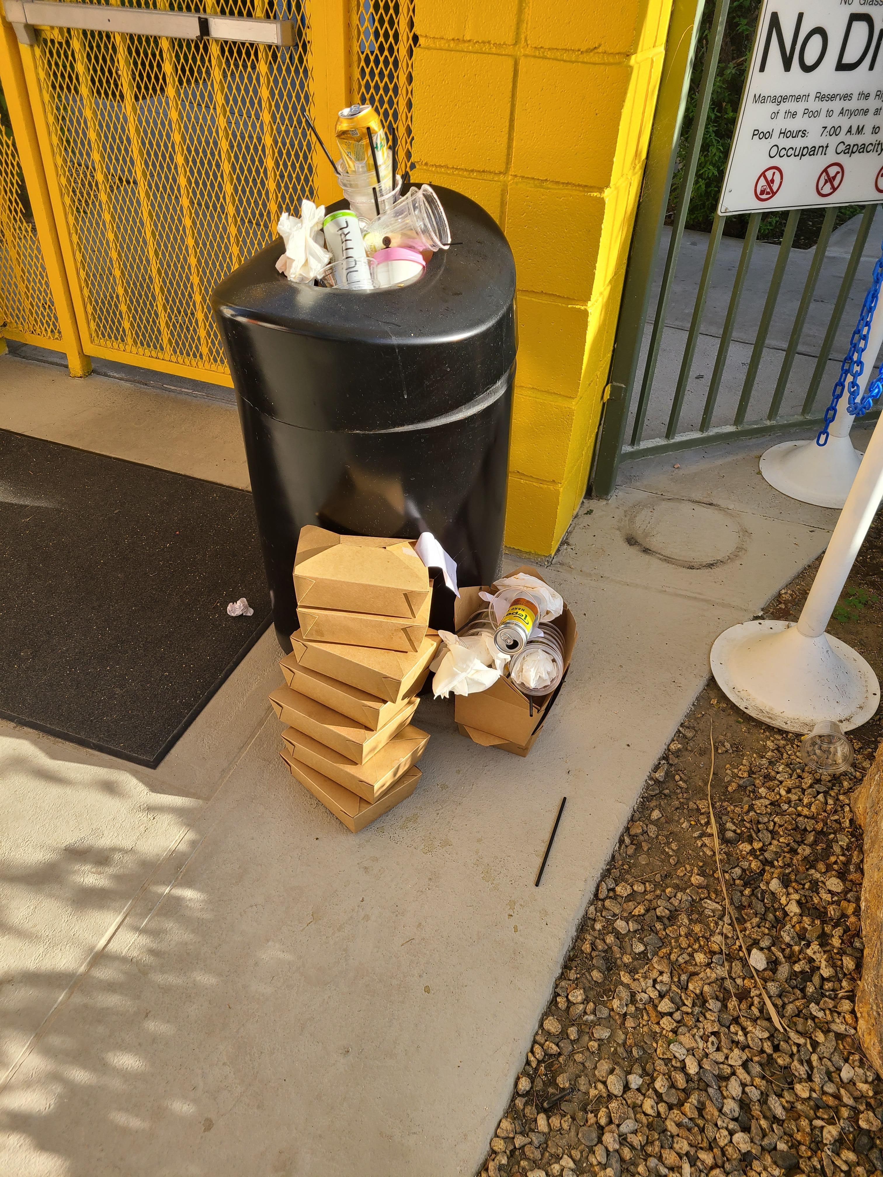 Overflowing Trashcans