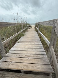 Just a few steps over the dune to the beach from the house