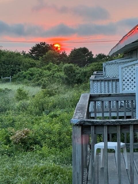 sunset from deck looking toward Provincetown