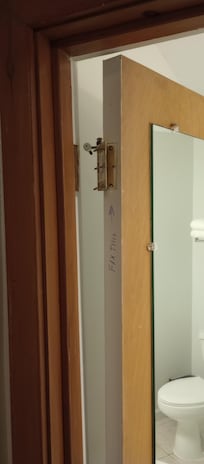 So much for closing the bathroom door when doing your business.