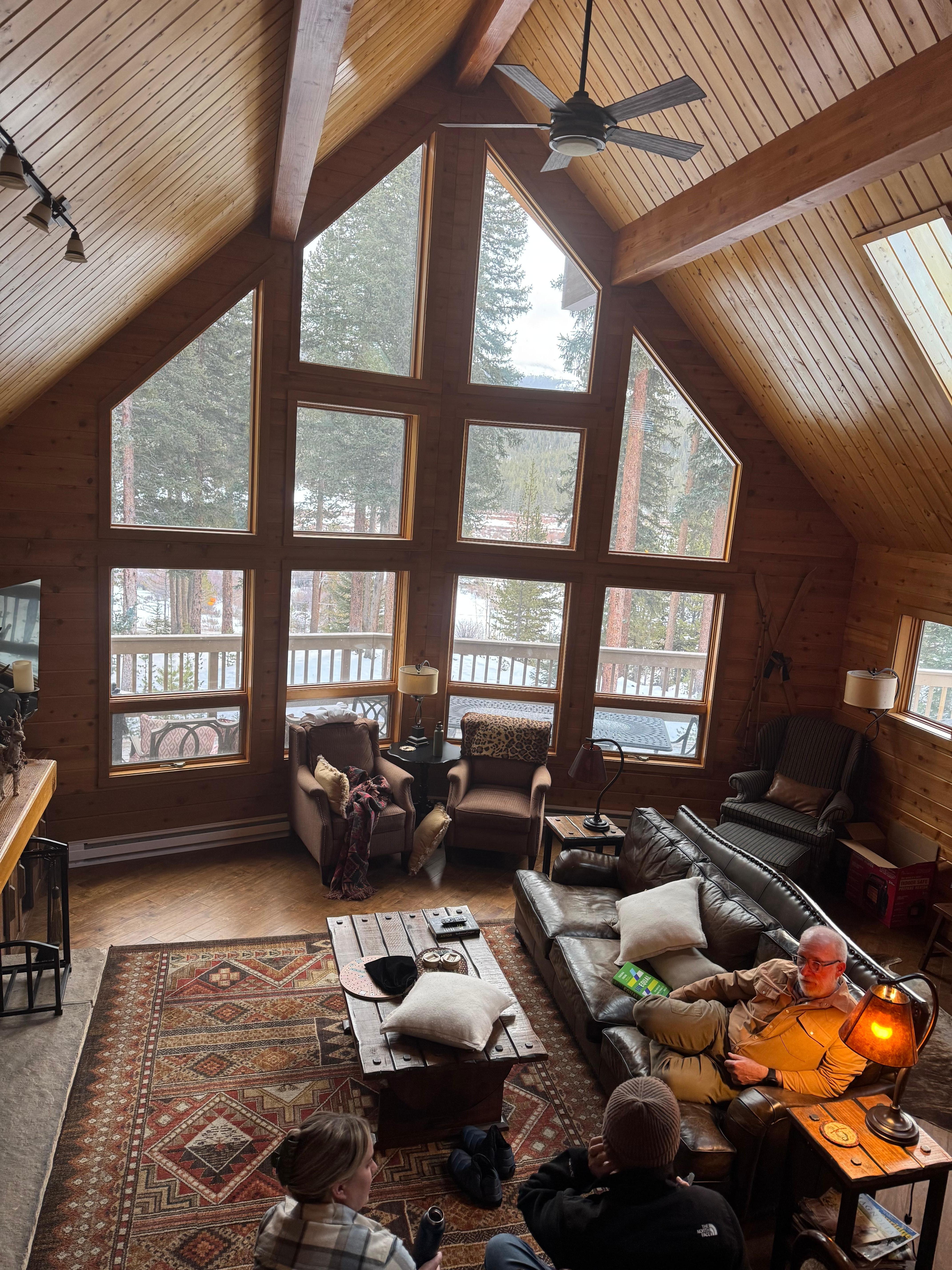 Upstairs great room was comfy, light and warm