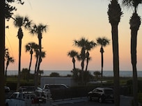 View of sunrise from balcony