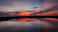 View of lake at sunrise