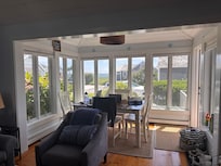 We were able to work remotely from the dining room during the day.