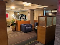 Quiet lounge/work area with coffee and capuccino maker