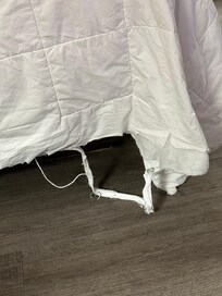 Torn comforter