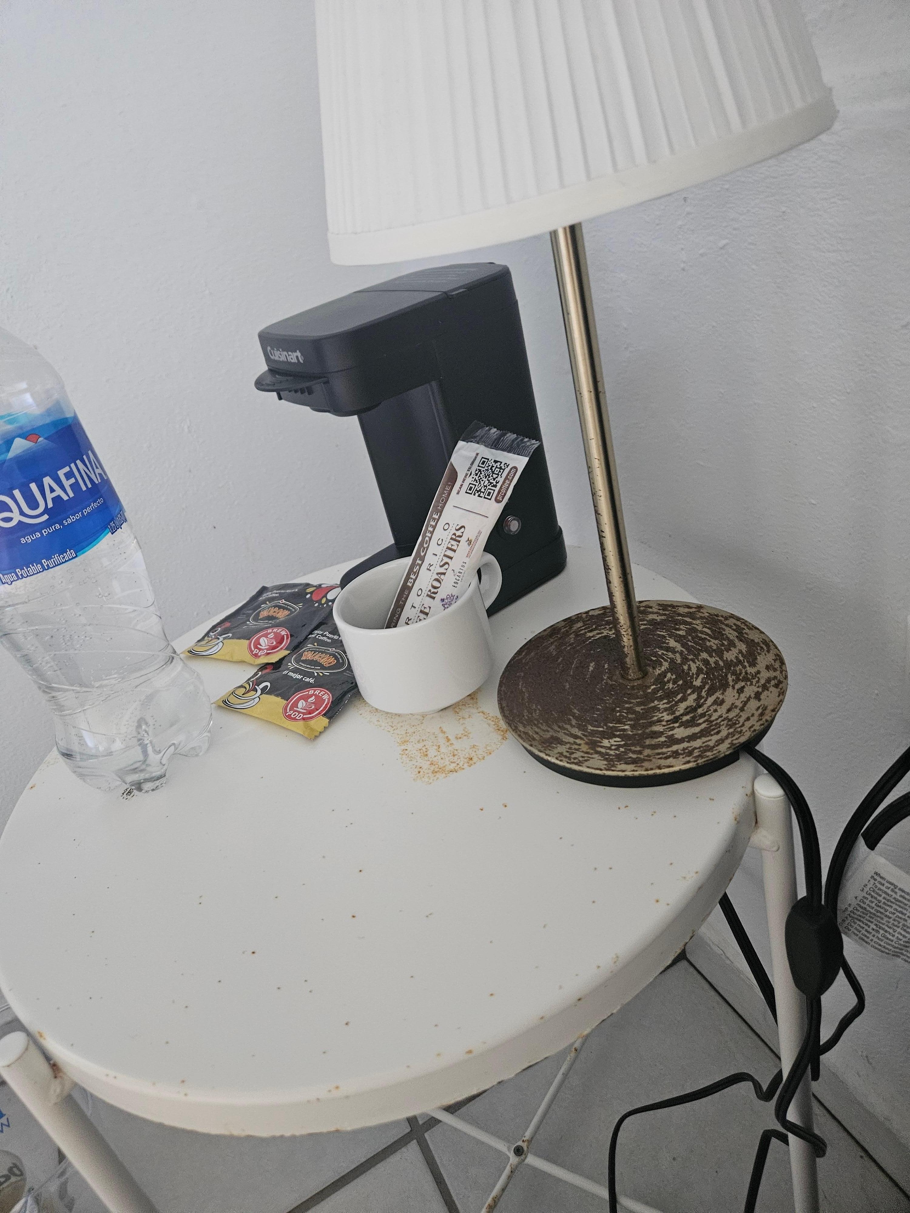 Rusted table lamp.