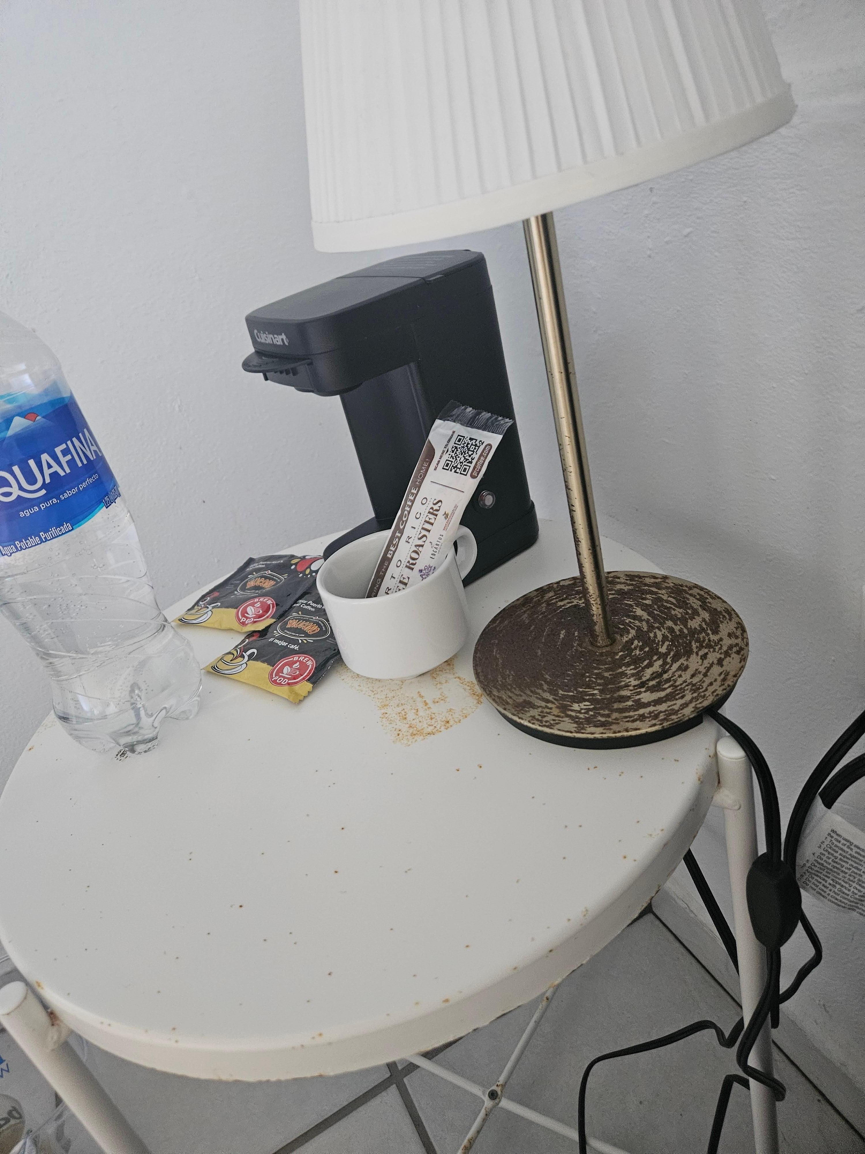 Rusted table lamp.