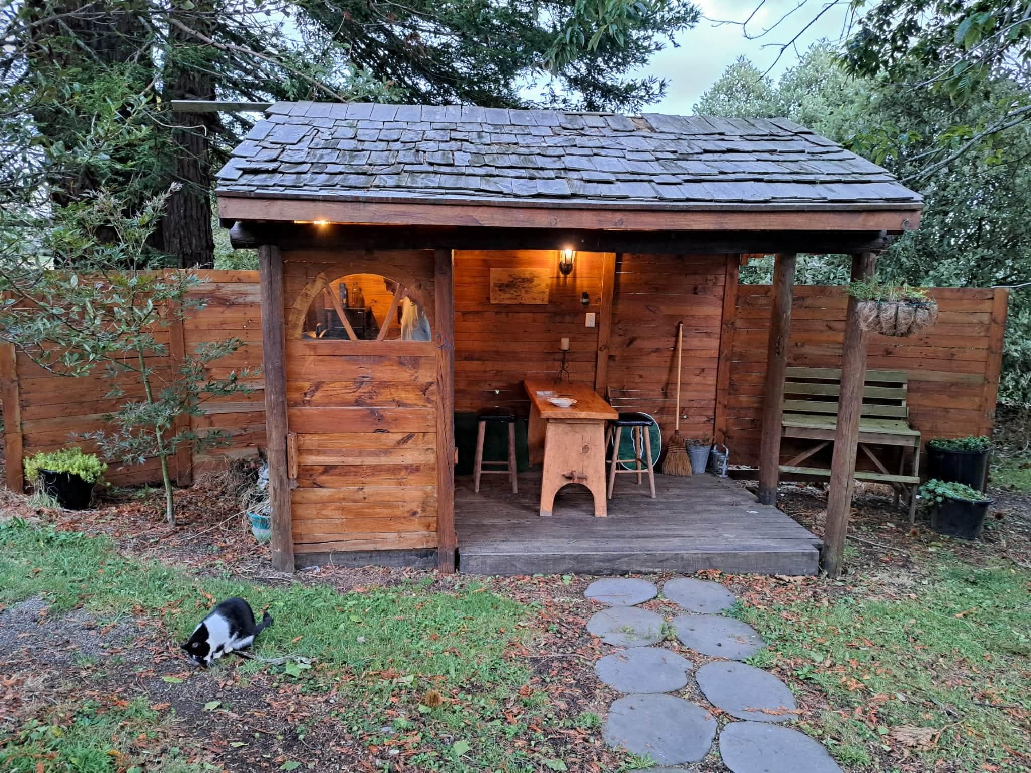 The little outdoor cooking area