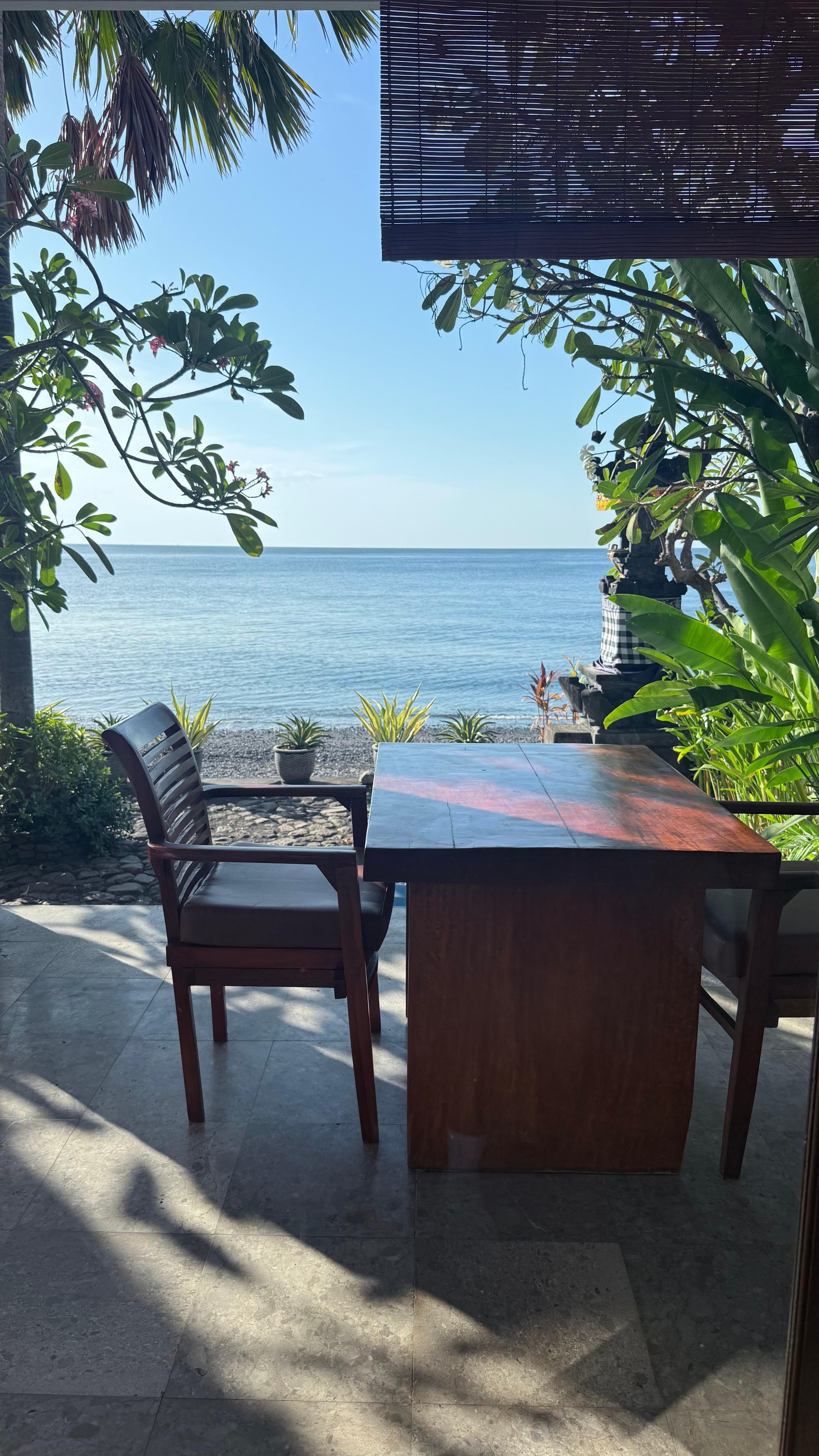 Outside room where you can relax and eat breakfast 