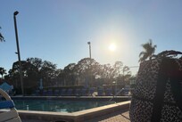 Sun setting from my chair at pool.