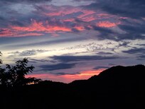 View from deck at sunset.