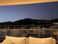 Beautiful view from the pool area which also includes a bar.