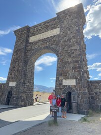 Roosevelt Arch northwest entrance to Yellowstone National Park.