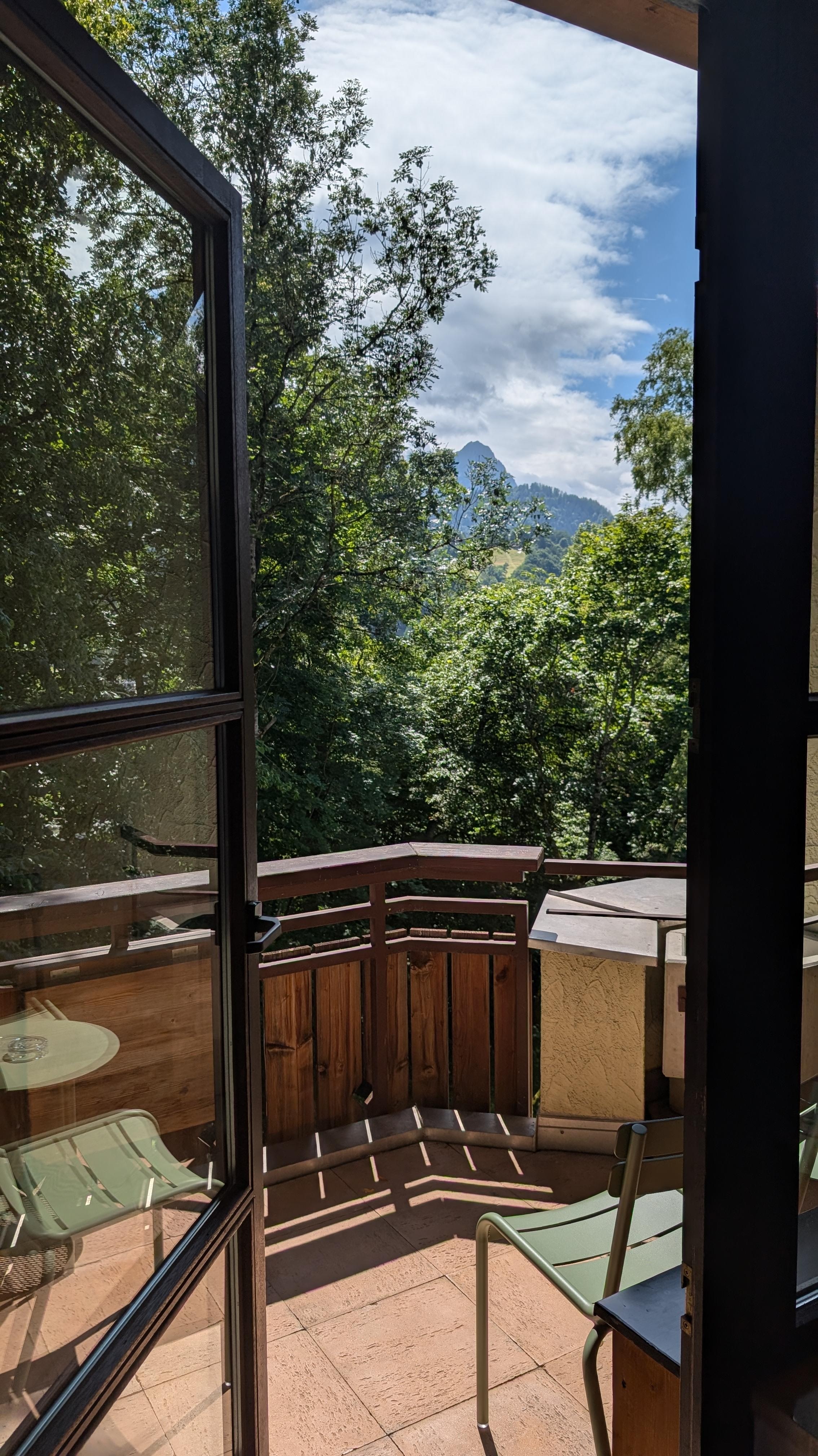 Balcony with the mountain view