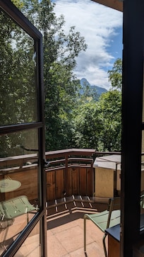 Balcony with the mountain view