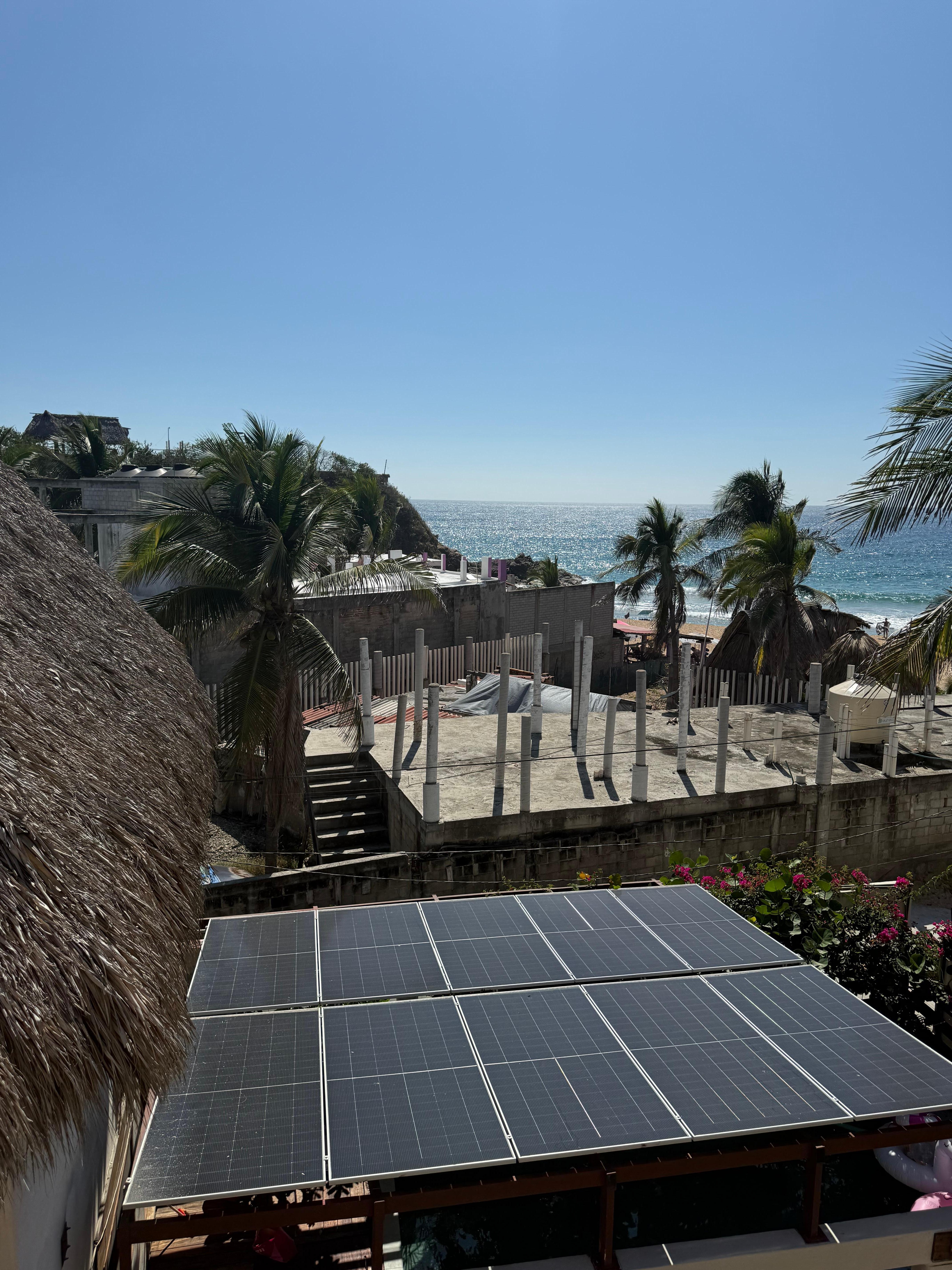 View of the beach from the room