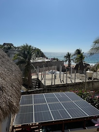 View of the beach from the room