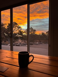 Sunrise from the dinner table.