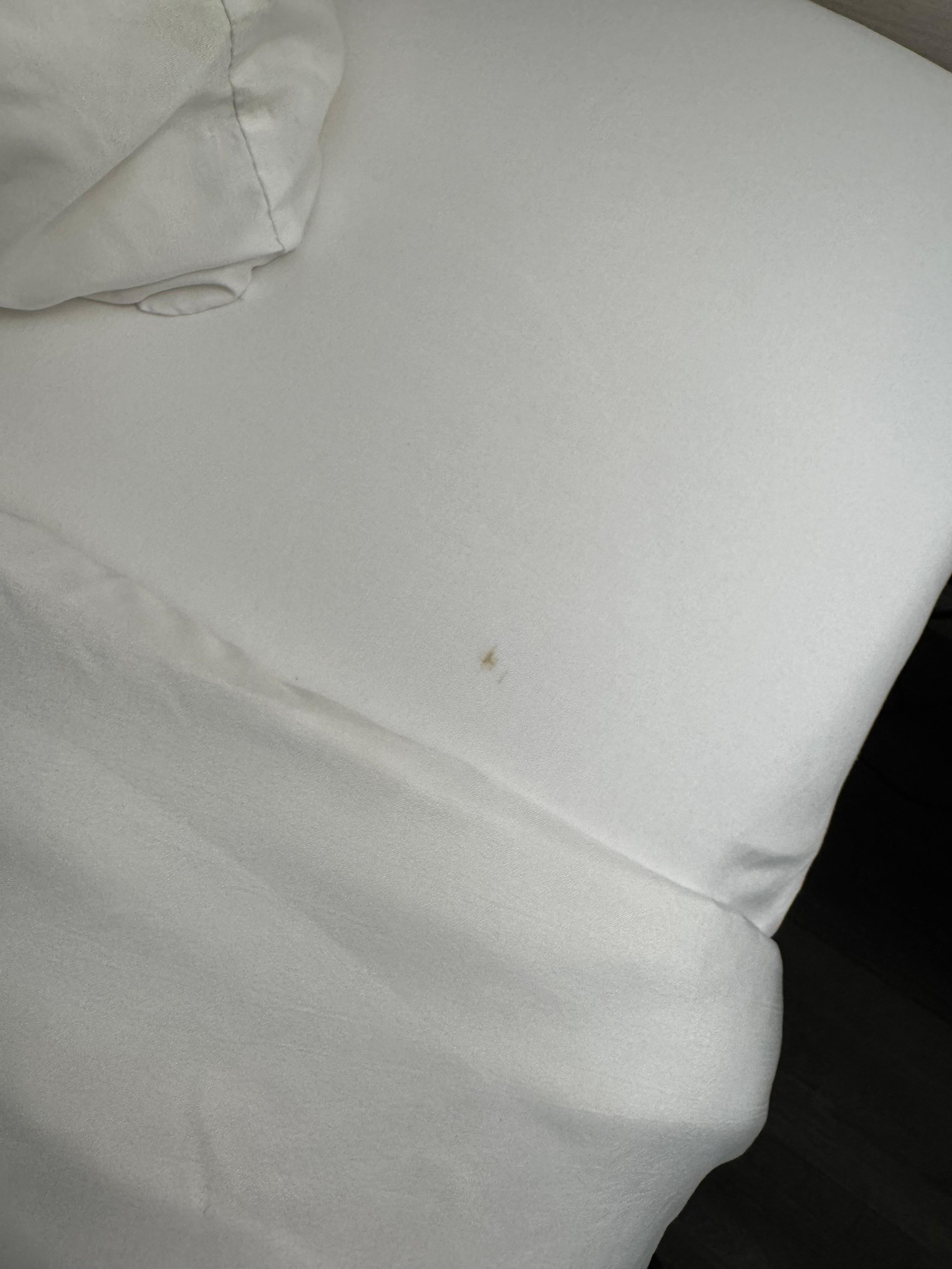 Bed 1 stained sheet