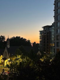View from the rooftop deck towards parliament building