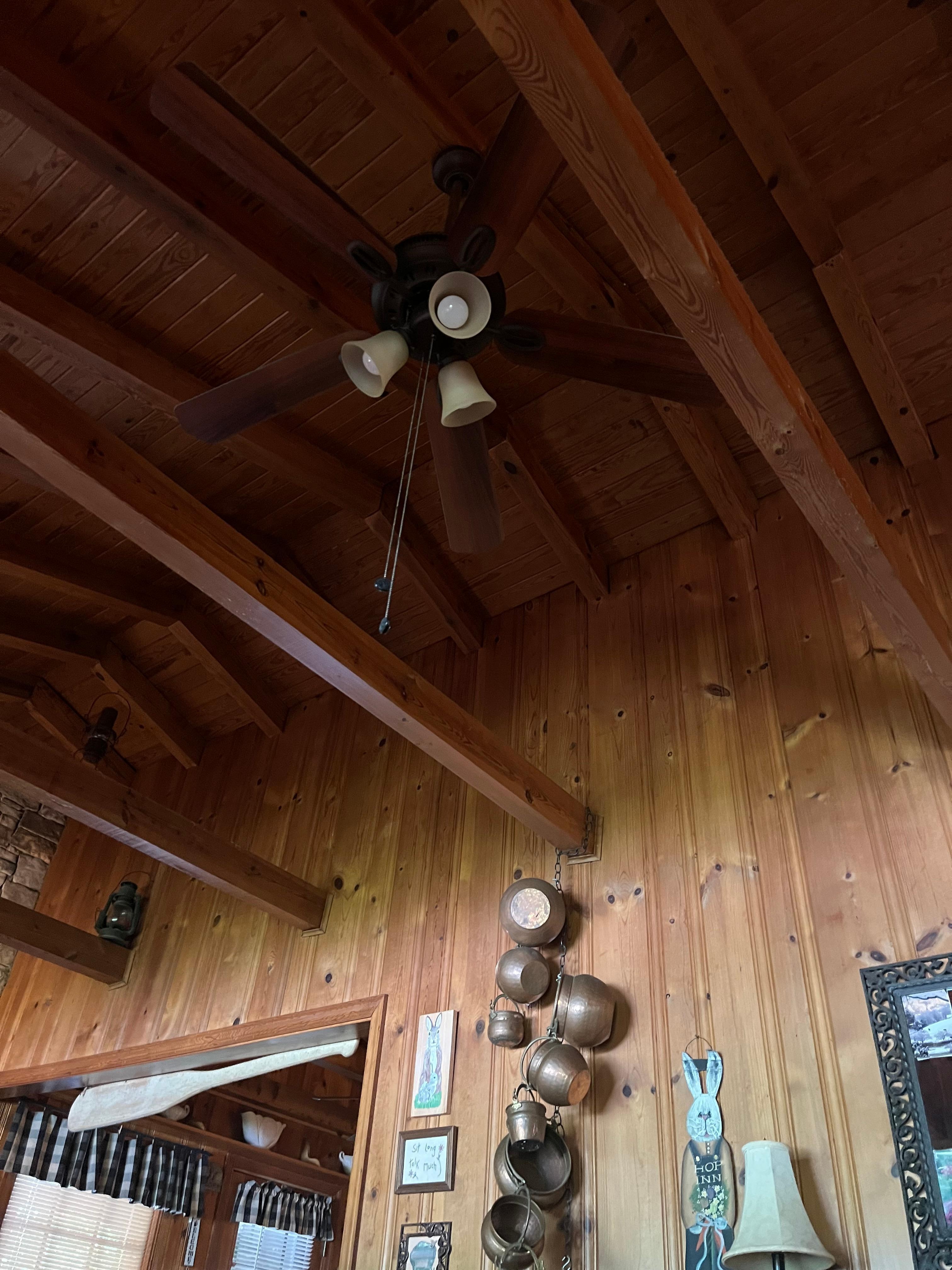 Loves the beams I. Dining room and family room.