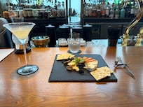 Great selection of drinks and snacks at the bar.