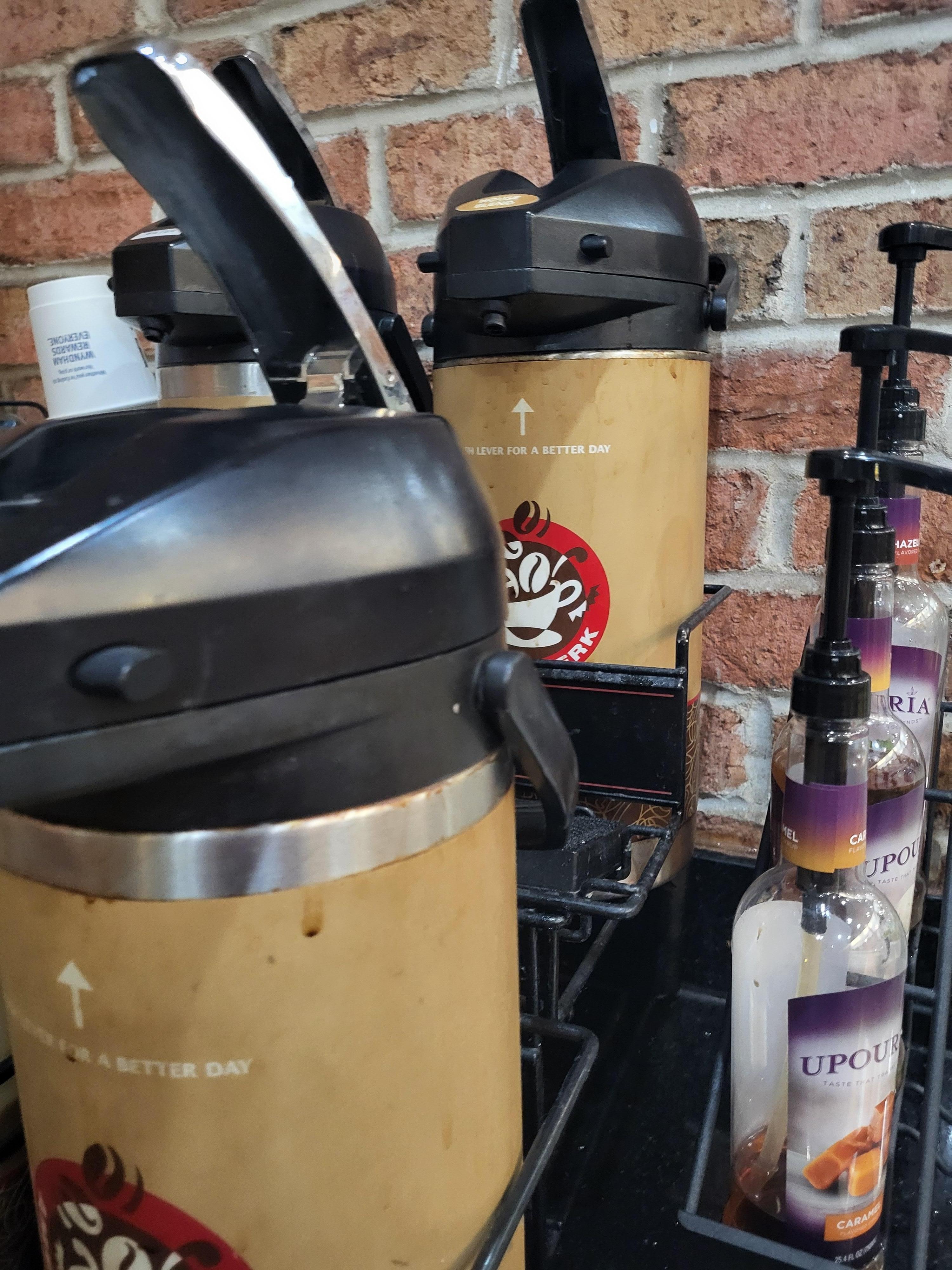 Dirty coffee pots first thing in the AM