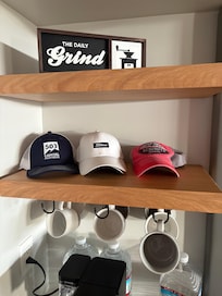 Hats were ours, but the coffee station was key!