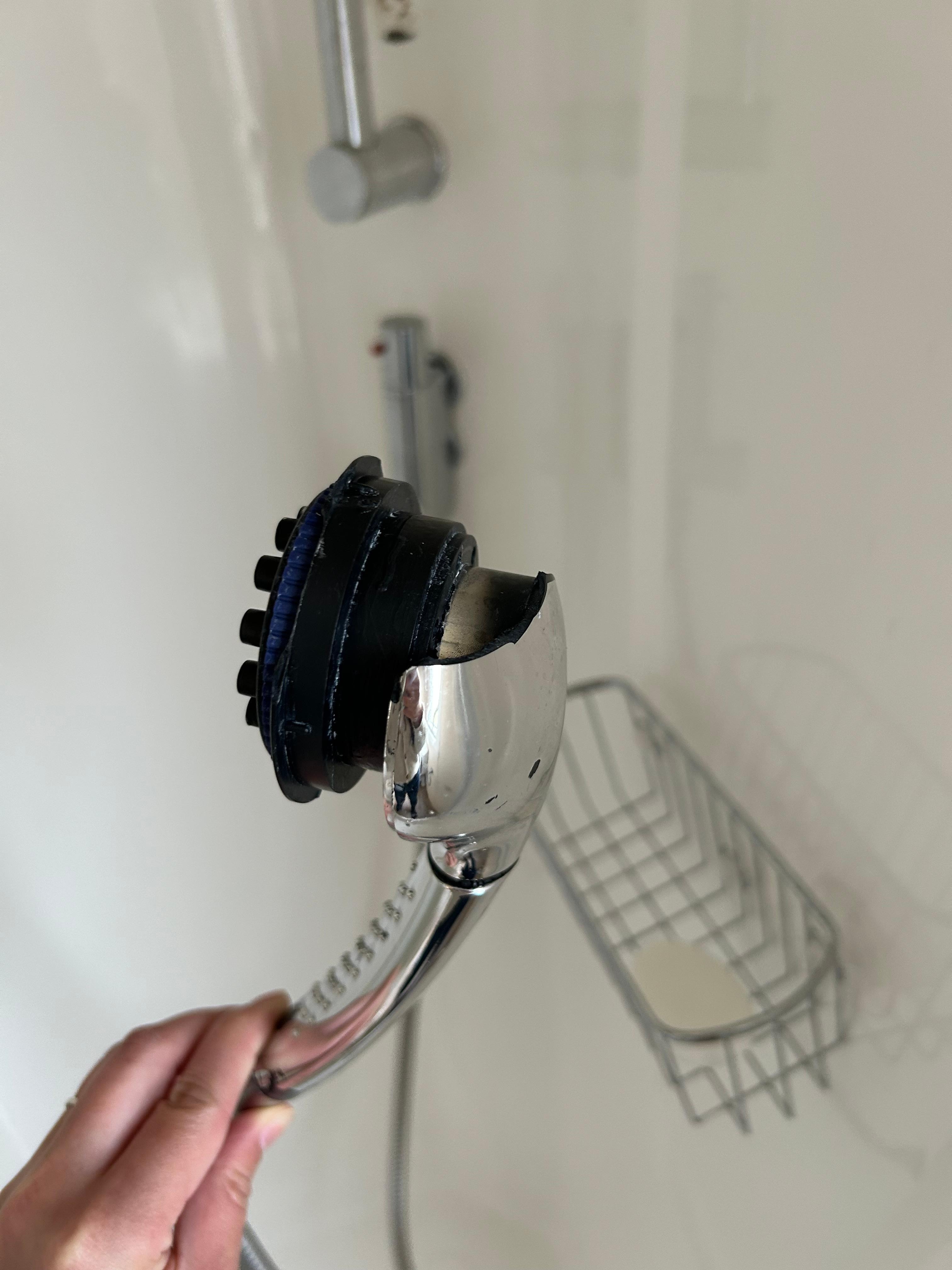 Broken shower head found 