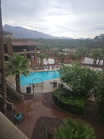View from our room overlooking the pool.