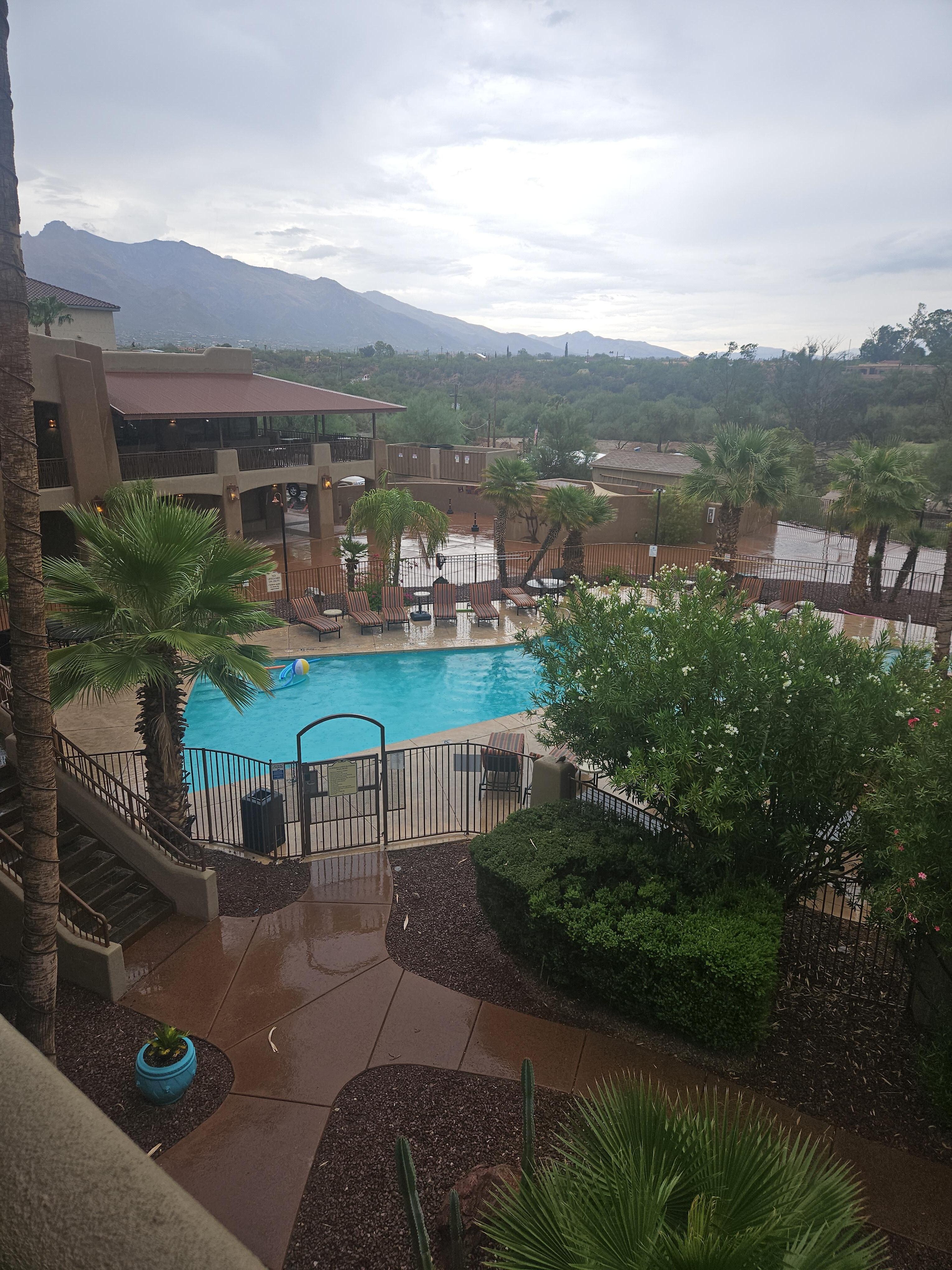 View from our room overlooking the pool.