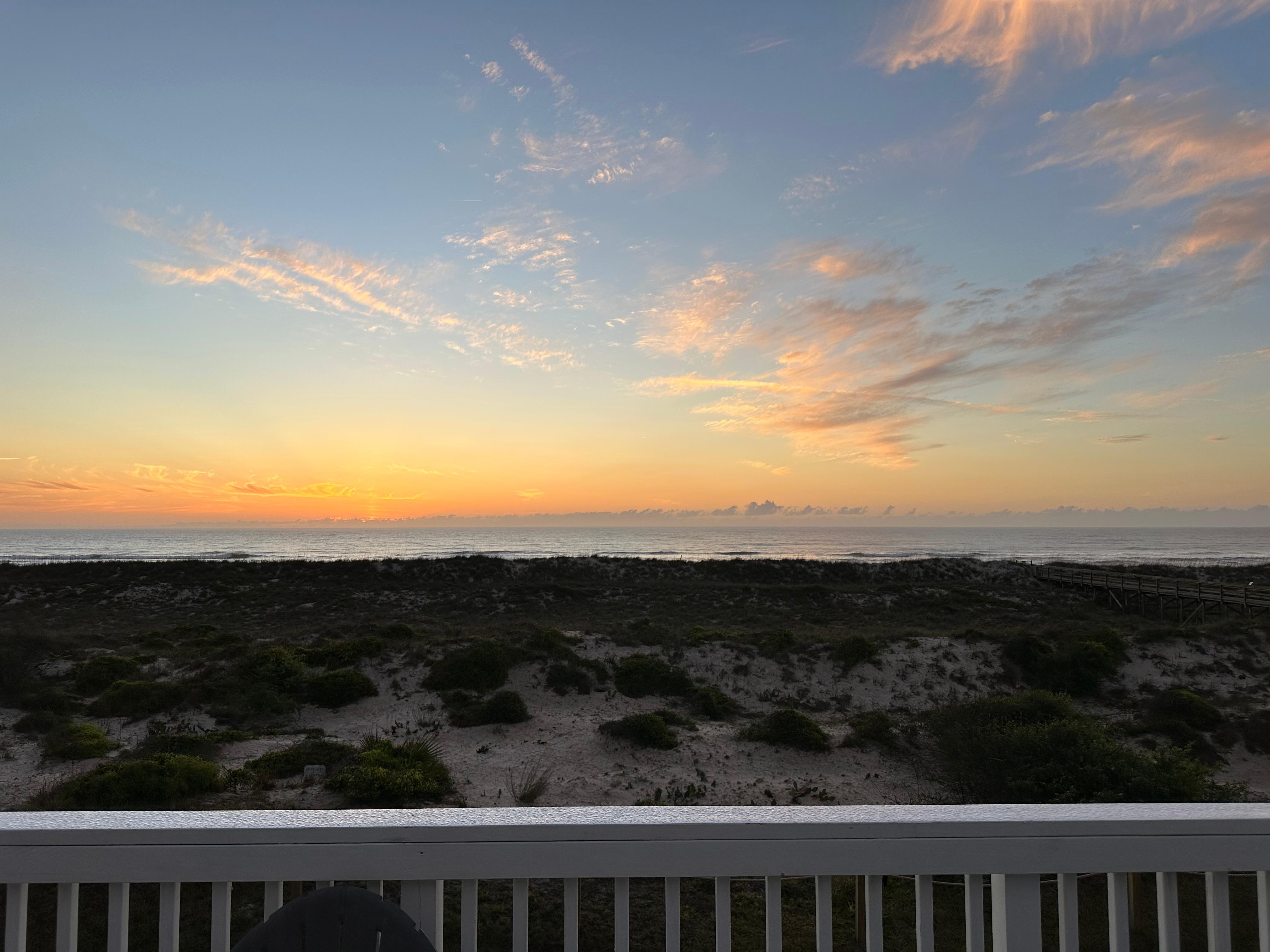 Sunrise on the balcony. 