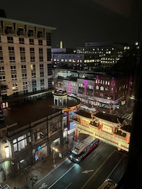 View from my room. looking out to the Chinatown arch and Capital One Arena.