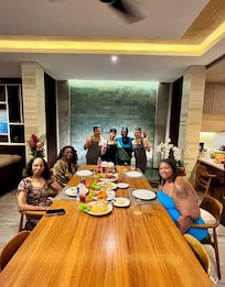 Dinner prepared by the Chef.