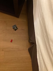 Garbage on the floor when I arrived. Similar grim everywhere