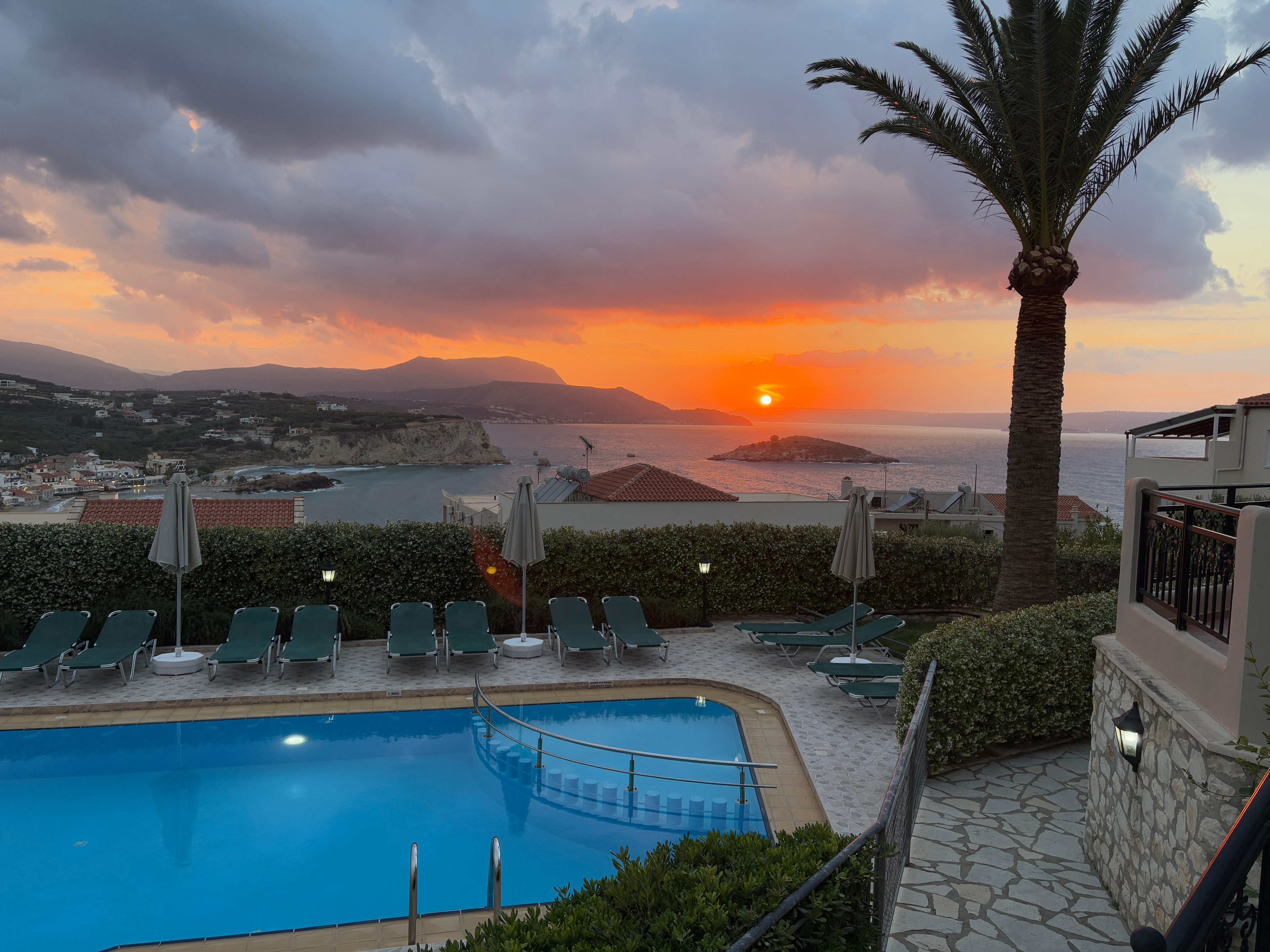 Overlooking the pool