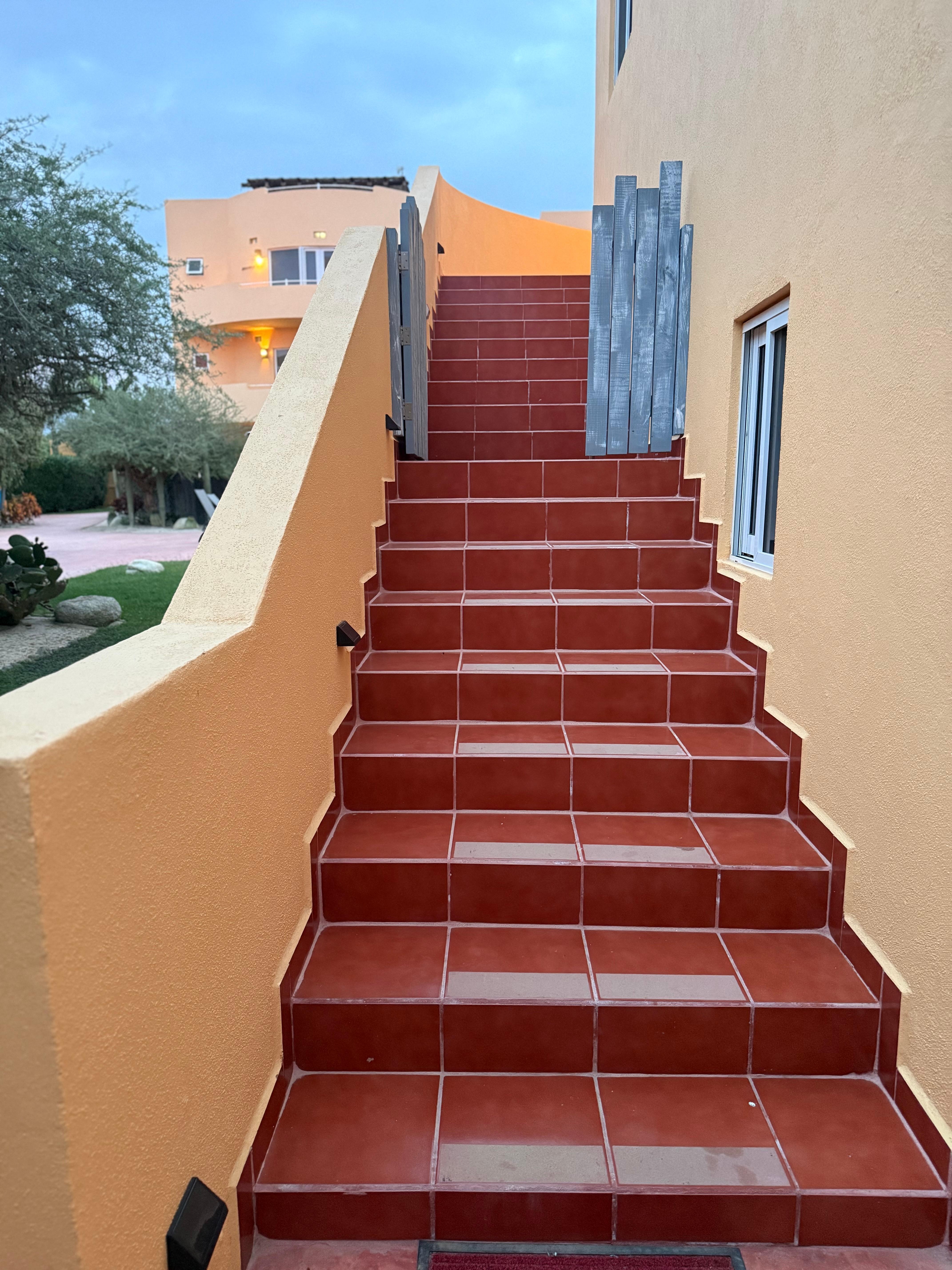 Stairway up to your  
accommodation 