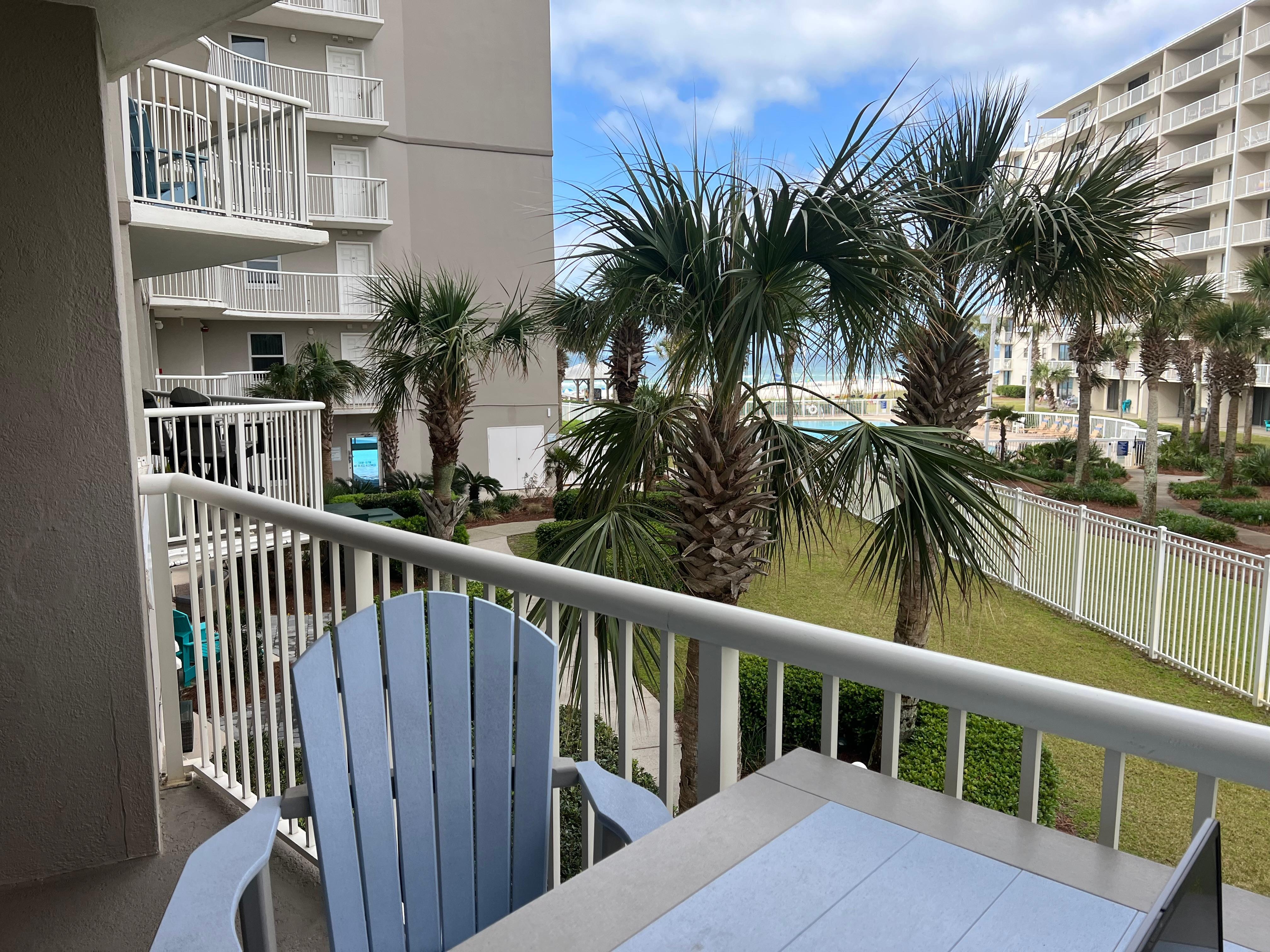 This is the only view from the room of the beach