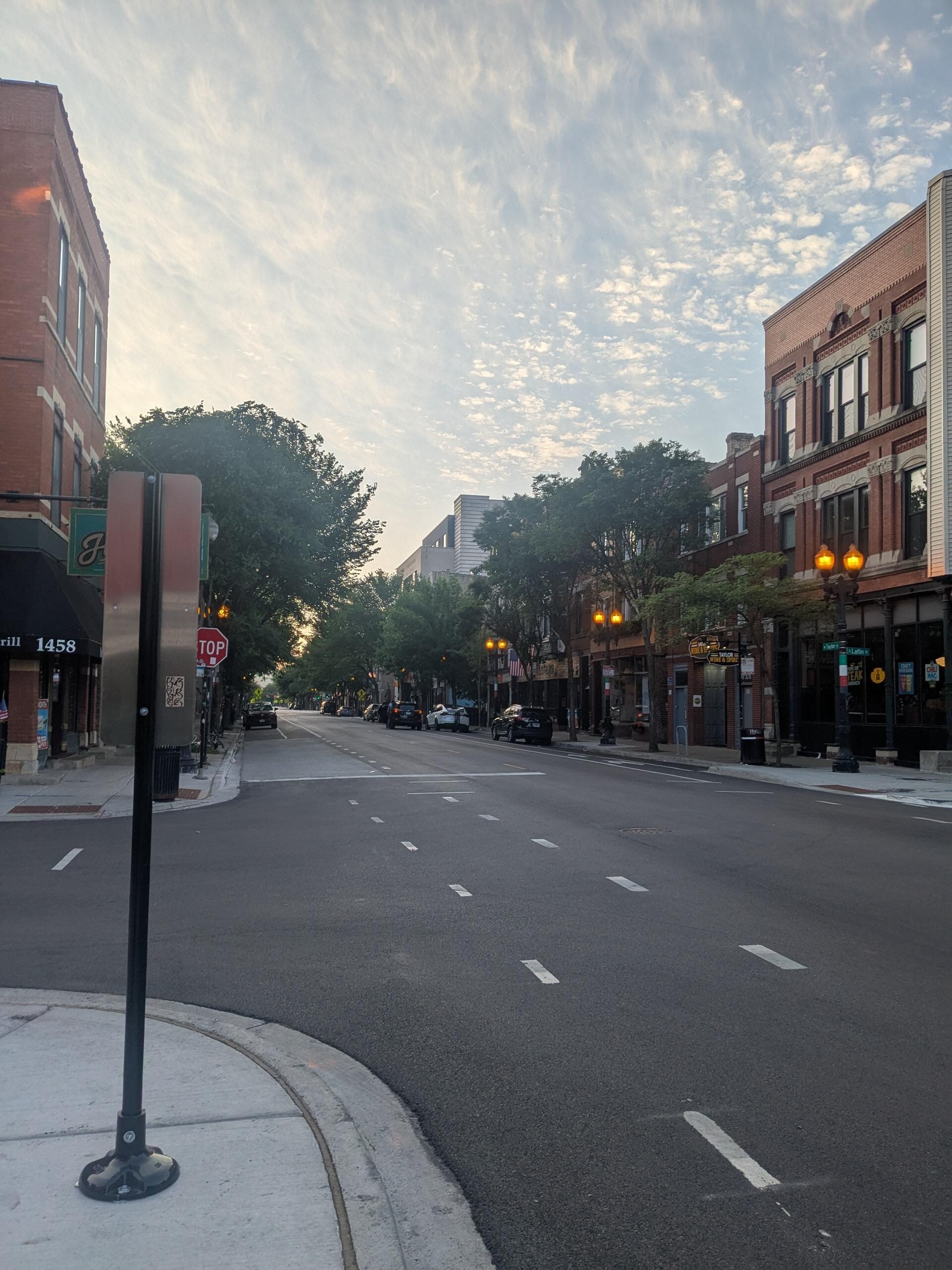 View down Taylor Street, 5:45 a.m.