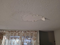 Ceiling peeling.