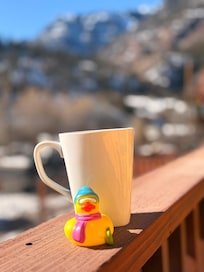 Great coffee and banana bread on the porch with a view